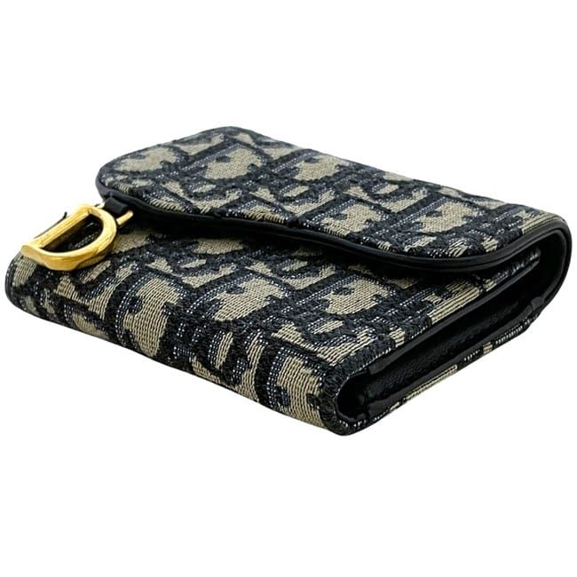 Dior Trifold Wallet Navy Blue
