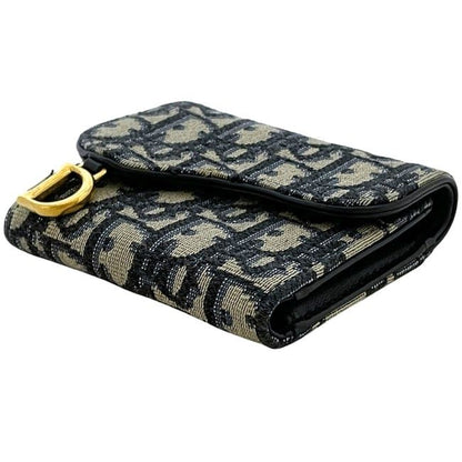 Dior Trifold Wallet Navy Blue