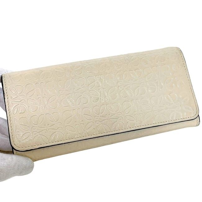 Loewe Bifold Wallet Beige Repeat Anagram