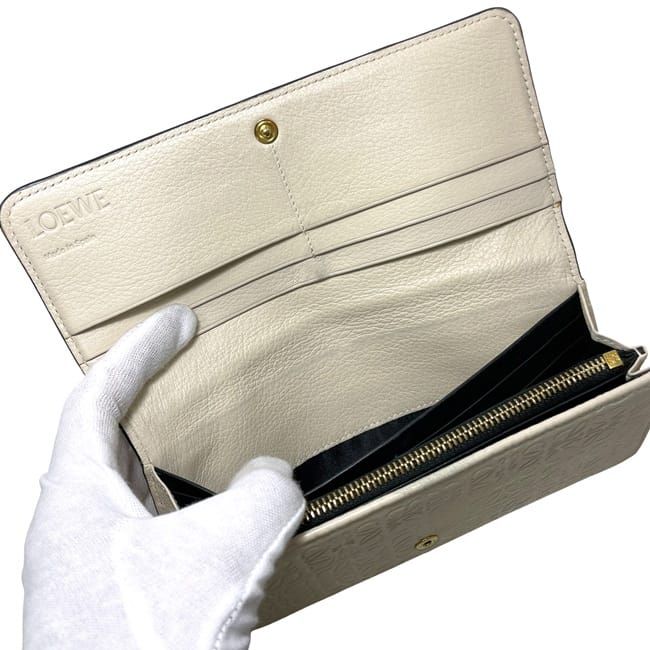 Loewe Bifold Wallet Beige Repeat Anagram