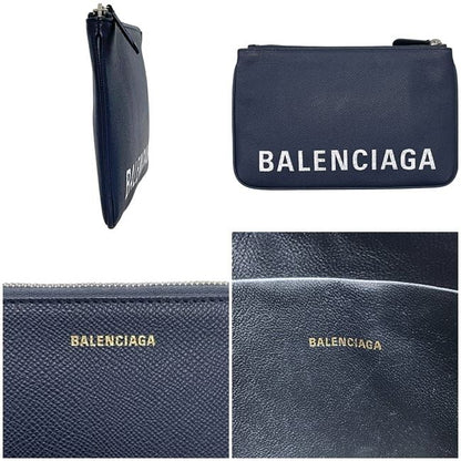 Balenciaga Pouch Navy Leather
