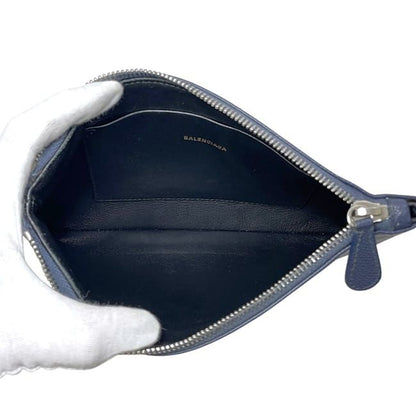 Balenciaga Pouch Navy Leather