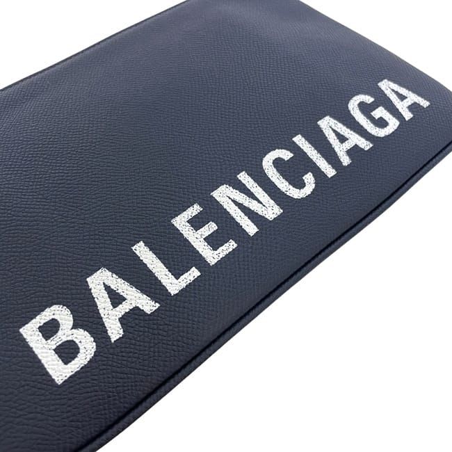 Balenciaga Pouch Navy Leather