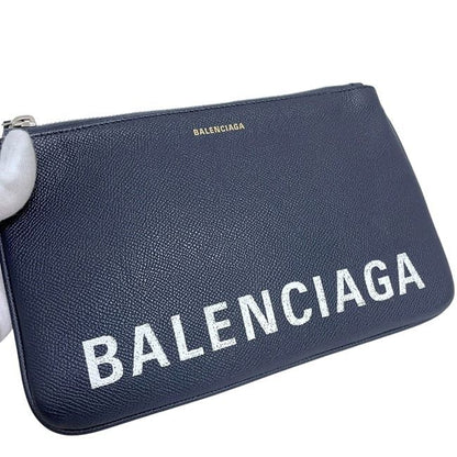 Balenciaga Pouch Navy Leather