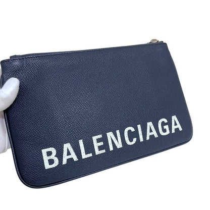 Balenciaga Pouch Navy Leather