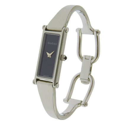Gucci Stainless Steel Quartz Analog Display Black Dial Watch