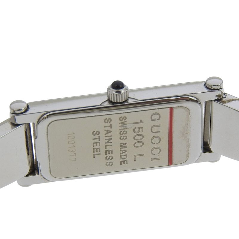 Gucci Stainless Steel Quartz Analog Display Black Dial Watch