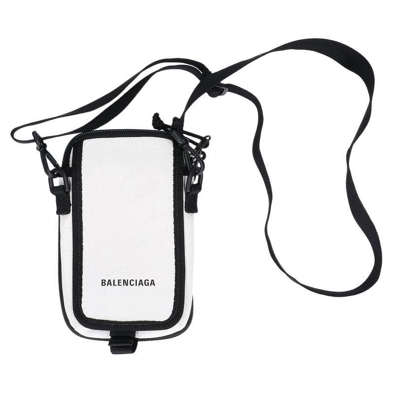 Balenciaga Explorer Shoulder Travel Wallet Leather Pouch ) White