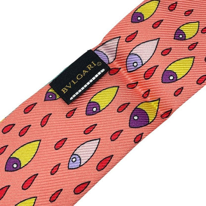 Bvlgari Lappi Scarf Twilly Ribbon All Over Pattern Purple Pink Multicolor