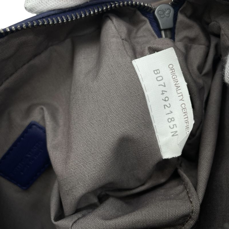 Bottega Veneta Intrecciato Leather Pouch Multi Case Cosmetic Navy Blue