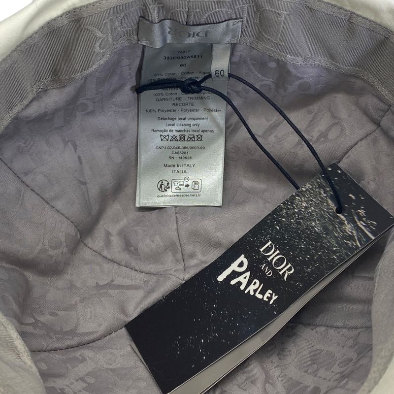 Dior Parley Collaboration Hat Cap Logo Sunshade Cotton Off-white