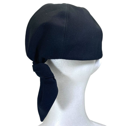 Dior Cap Hat Ribbon Logo Wool Black