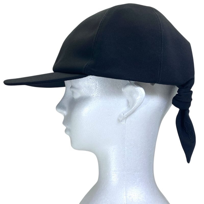 Dior Cap Hat Ribbon Logo Wool Black