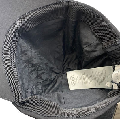 Dior Cap Hat Ribbon Logo Wool Black