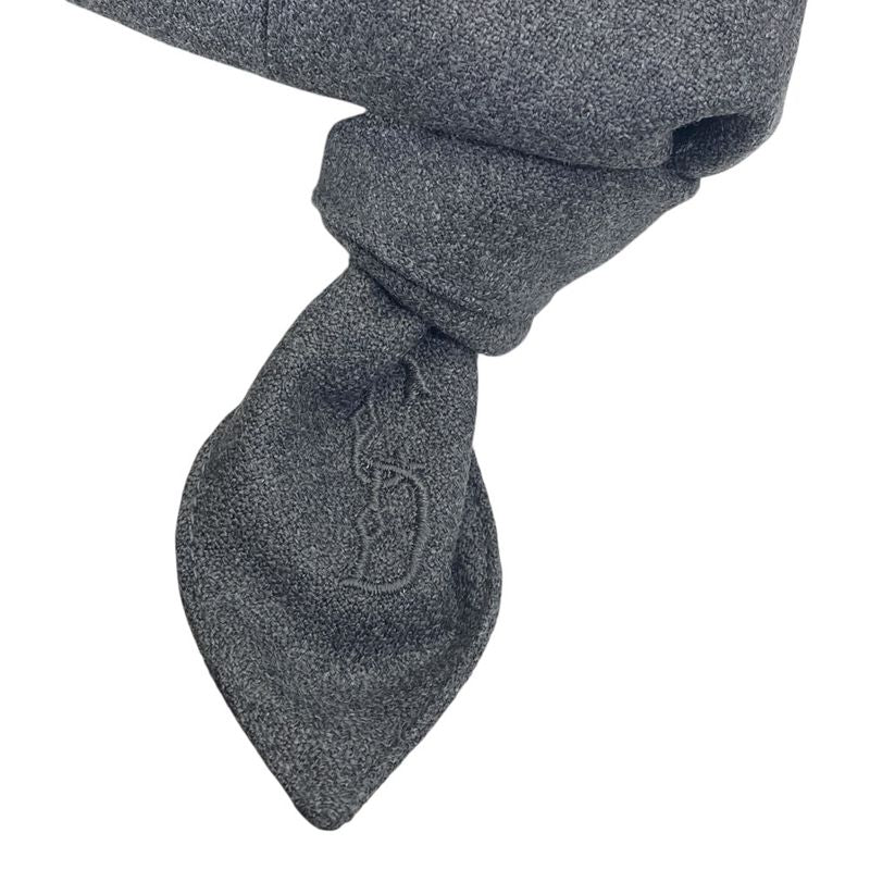 Dior Cap Hat Ribbon Logo Wool Gray