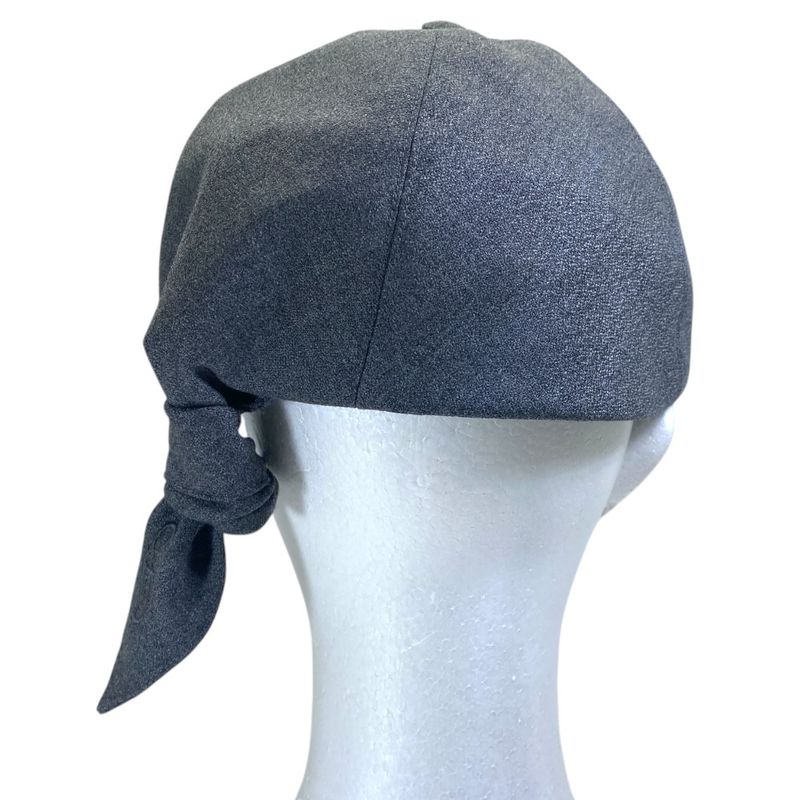 Dior Cap Hat Ribbon Logo Wool Gray
