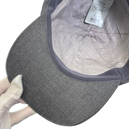 Dior Cap Hat Ribbon Logo Wool Gray