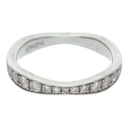 Harry Winston Pave Wave Band Ring Diamond Silver Clear