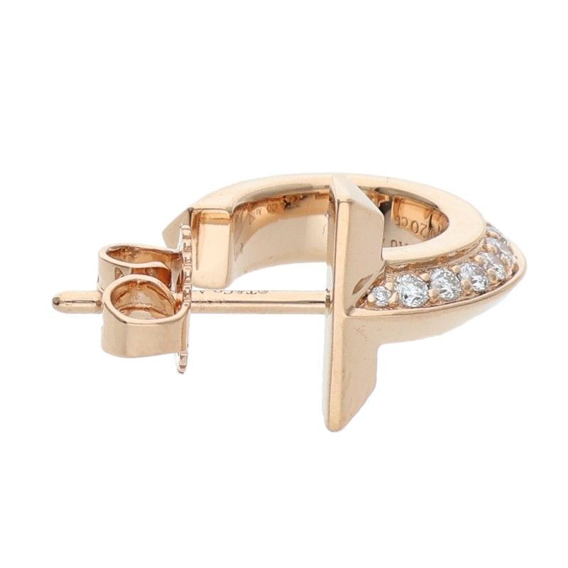 Tiffany & Co T One 18K Pink Gold Diamond Earrings