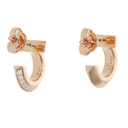 Tiffany & Co T One 18K Pink Gold Diamond Earrings