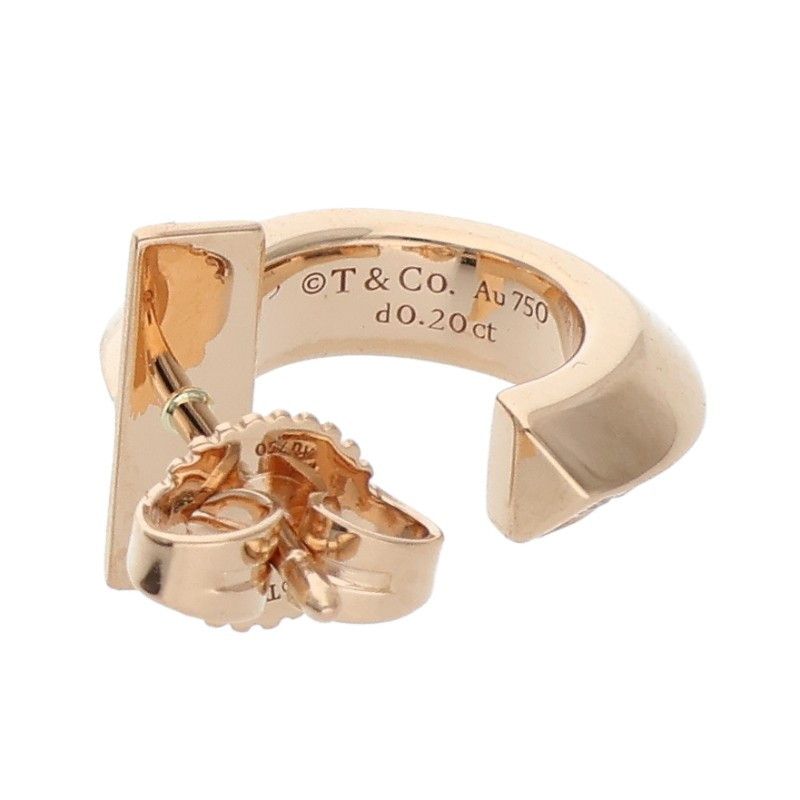Tiffany & Co T One 18K Pink Gold Diamond Earrings