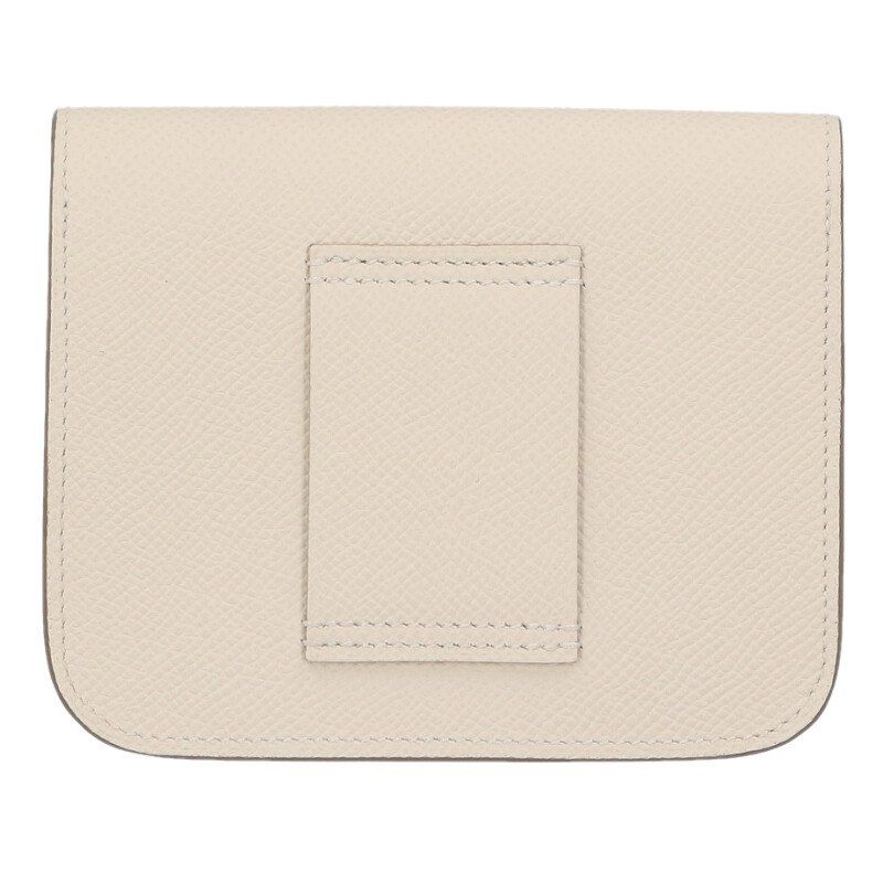 Hermes Constance Slim Bifold Leather Wallet Off-white X
