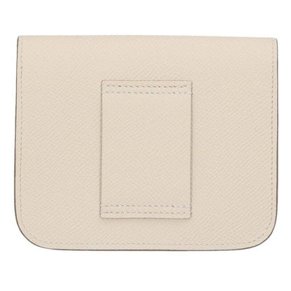 Hermes Constance Slim Bifold Leather Wallet Off-white X