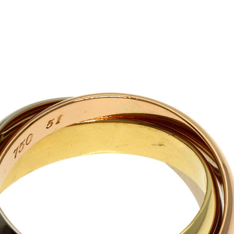 Cartier Trinity 51 Ring 18K Yellow Gold 18K White Pink