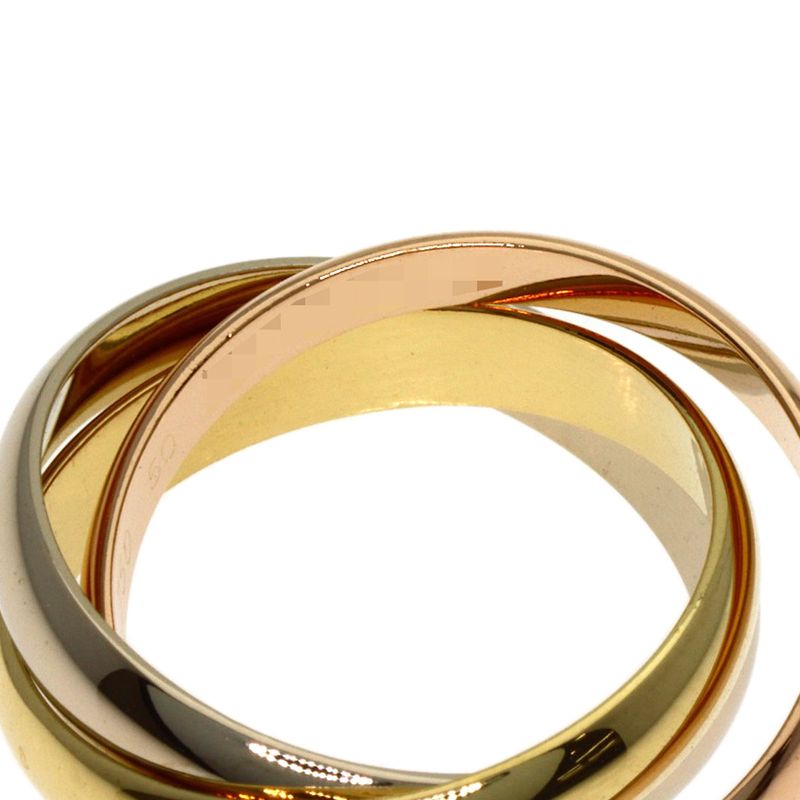 Cartier Trinity 50 Ring 18K Yellow Gold 18K White Pink