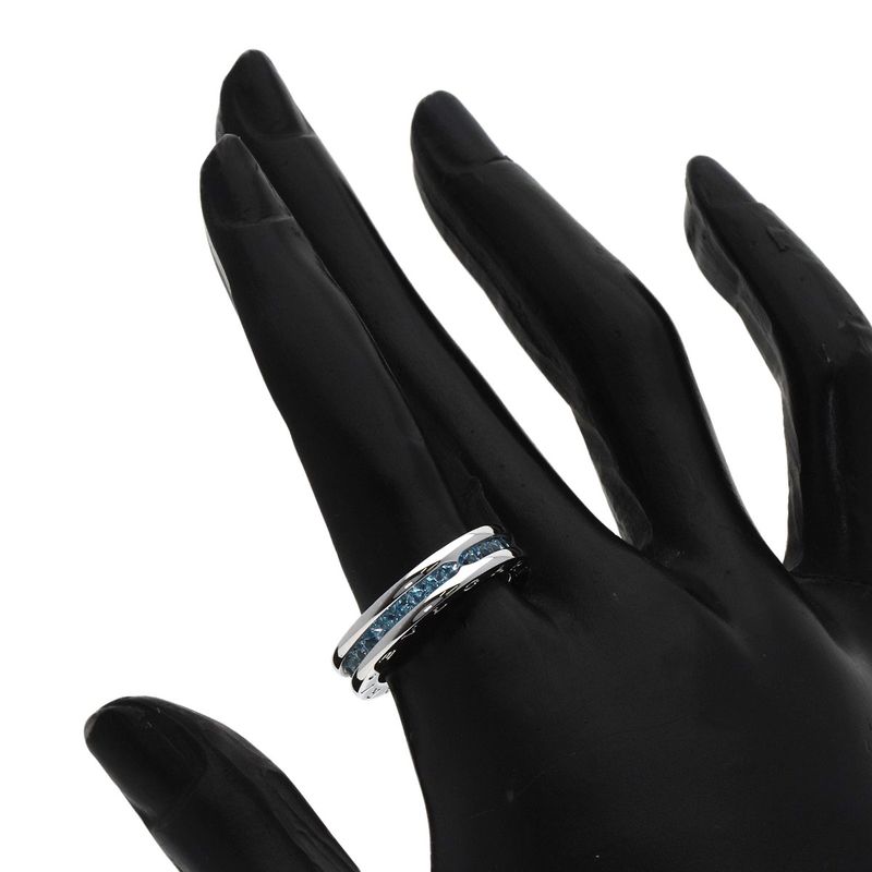 Bvlgari B-zero One Band Blue Topaz 54 Ring 18K White Gold