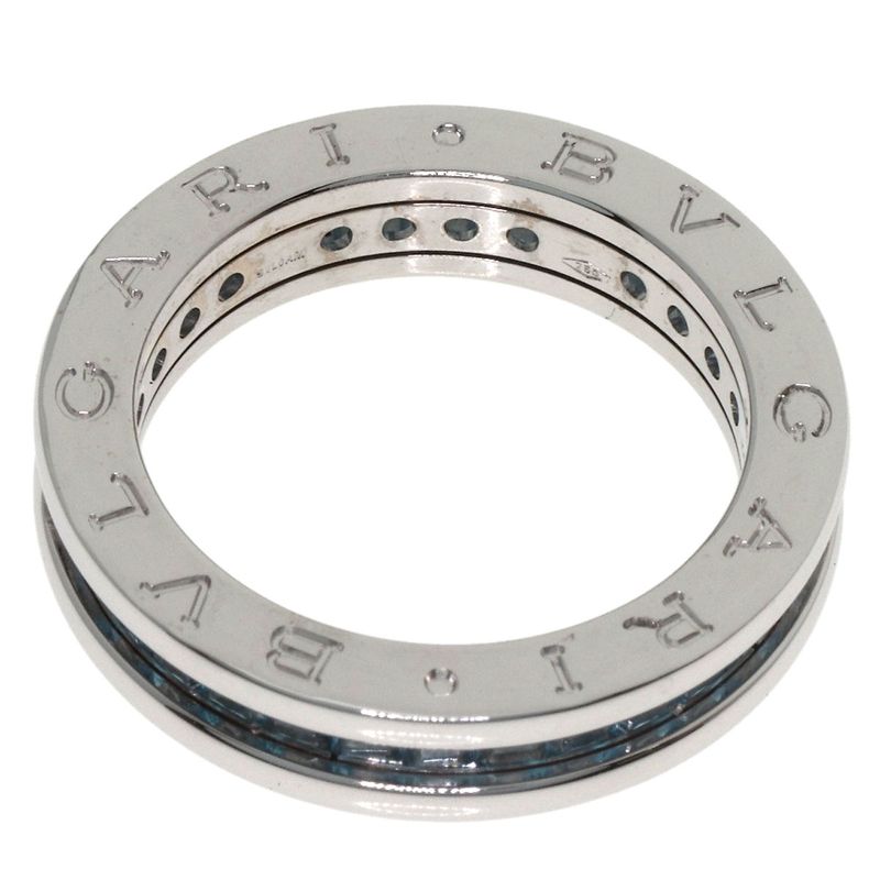 Bvlgari B-zero One Band Blue Topaz 54 Ring 18K White Gold