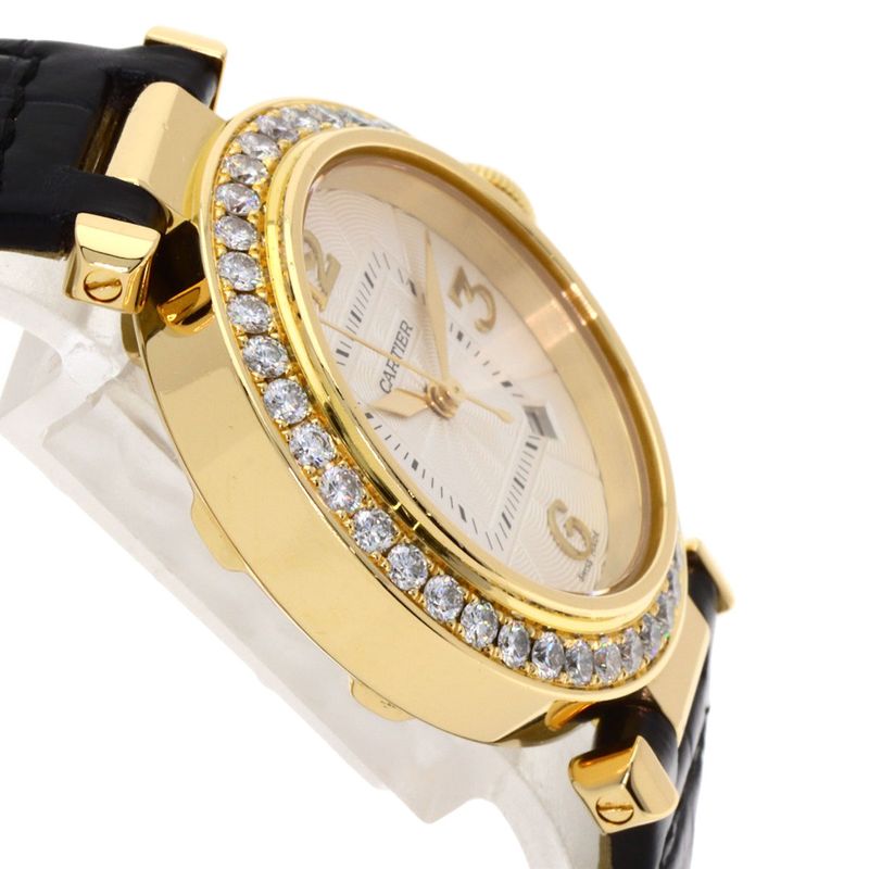 Cartier Pasha Bezel Diamond Watch 18K Yellow Gold
