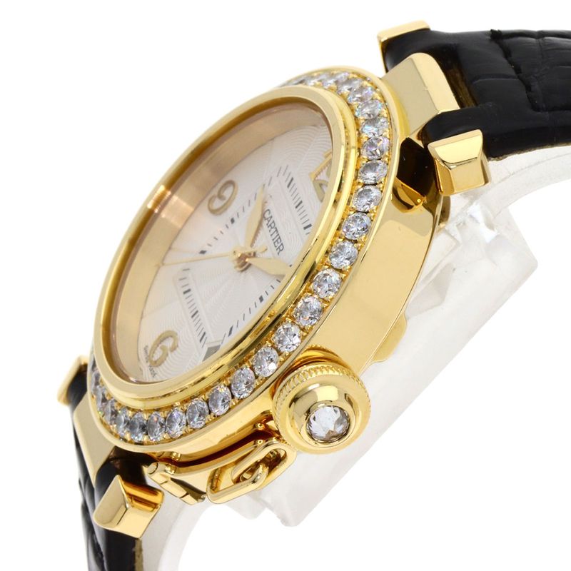 Cartier Pasha Bezel Diamond Watch 18K Yellow Gold