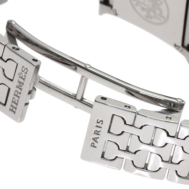 Hermes Watch Mini Diamond SS White Shell
