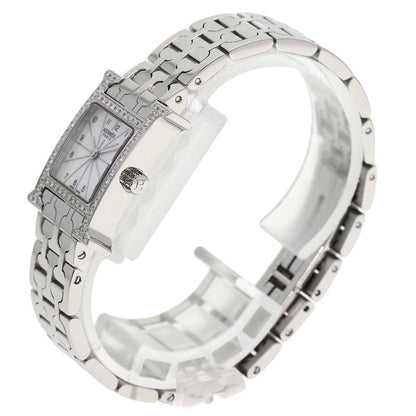 Hermes Watch Mini Diamond SS White Shell