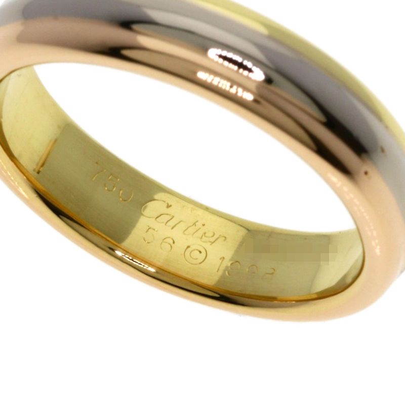 Cartier Three Color Pair Ring 51 56 18K Yellow Gold 18K White