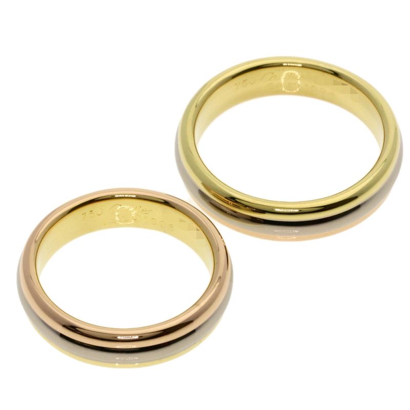 Cartier Three Color Pair Ring 51 56 18K Yellow Gold 18K White