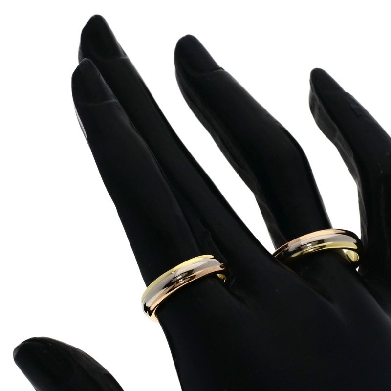 Cartier Three Color Pair Ring 51 56 18K Yellow Gold 18K White