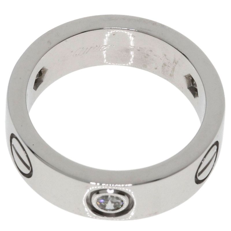 Cartier Love Ring Half Diamond 49 18K White Gold