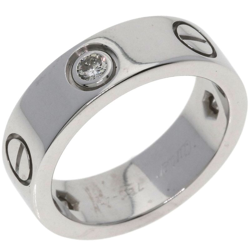 Cartier Love Ring Half Diamond 49 18K White Gold