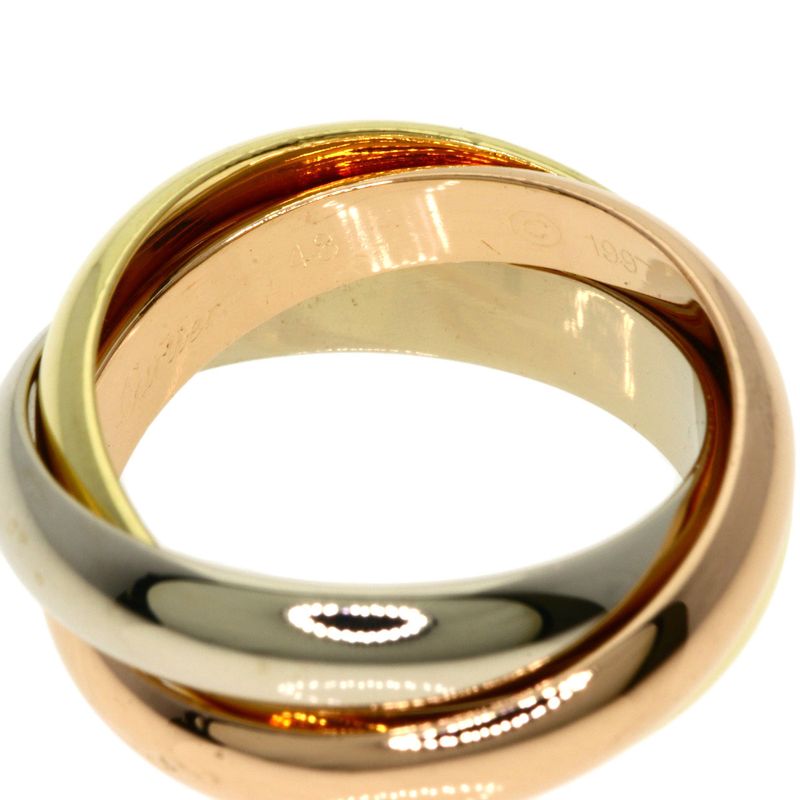 Cartier Trinity MM 48 Ring 18K Yellow Gold 18K Pink White
