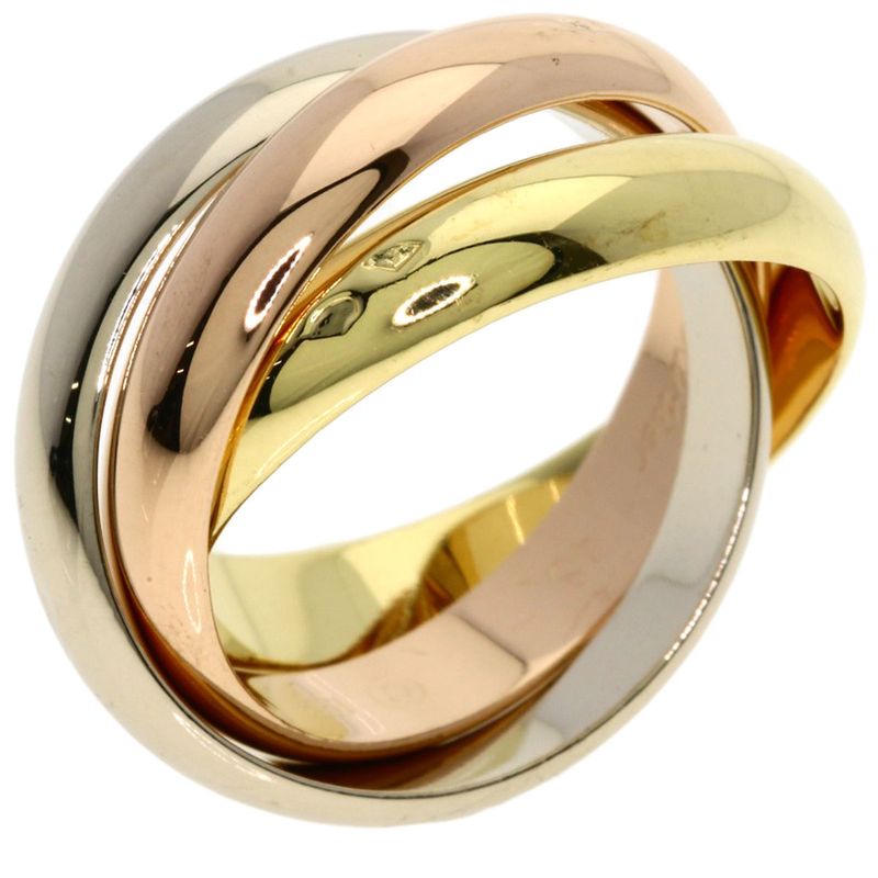 Cartier Trinity MM 48 Ring 18K Yellow Gold 18K Pink White