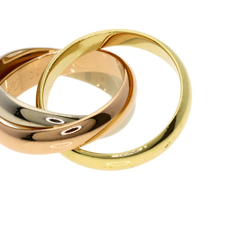 Cartier Trinity MM 48 Ring 18K Yellow Gold 18K Pink White