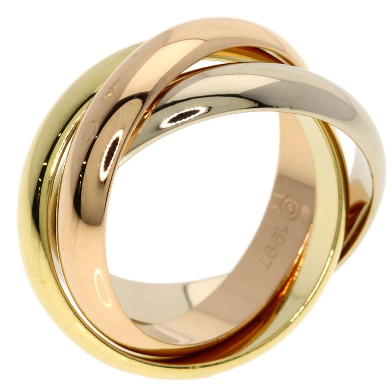 Cartier Trinity MM 51 Ring 18K Yellow Gold 18K Pink White