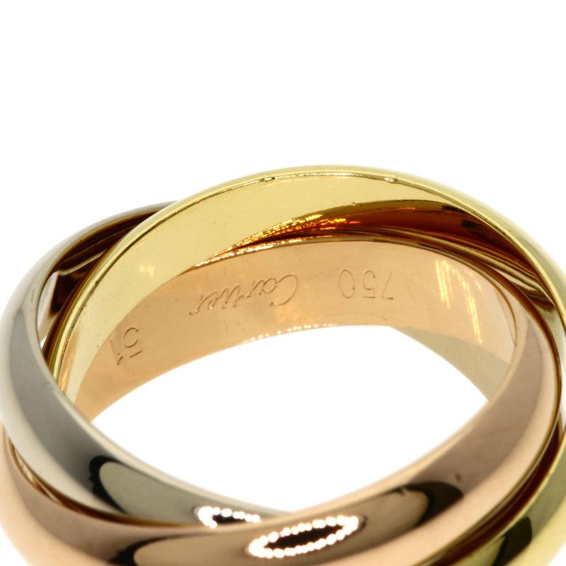 Cartier Trinity MM 51 Ring 18K Yellow Gold 18K Pink White