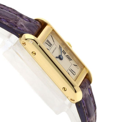 Cartier Tank Alonge Watch 18K Yellow Gold Leather
