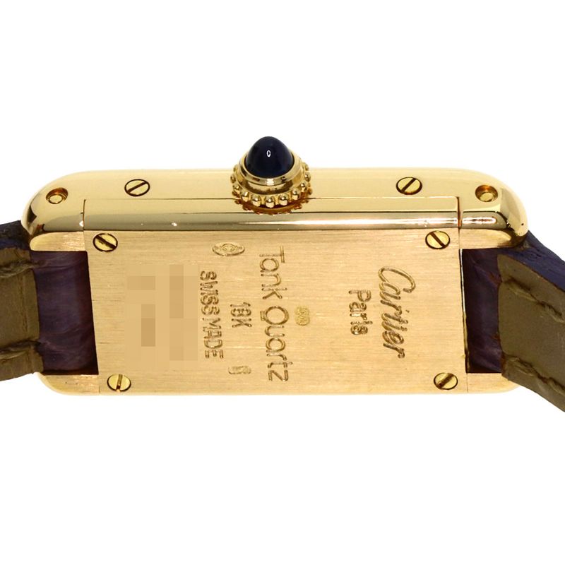 Cartier Tank Alonge Watch 18K Yellow Gold Leather
