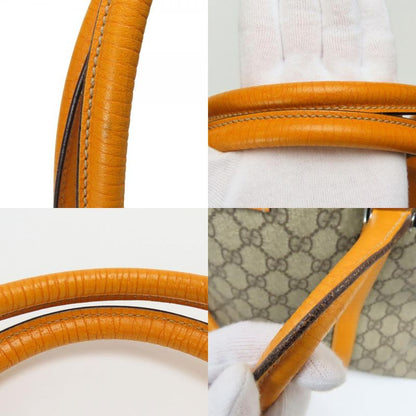 Gucci Tote GG Supreme Canvas Leather Beige Orange Everyday Use