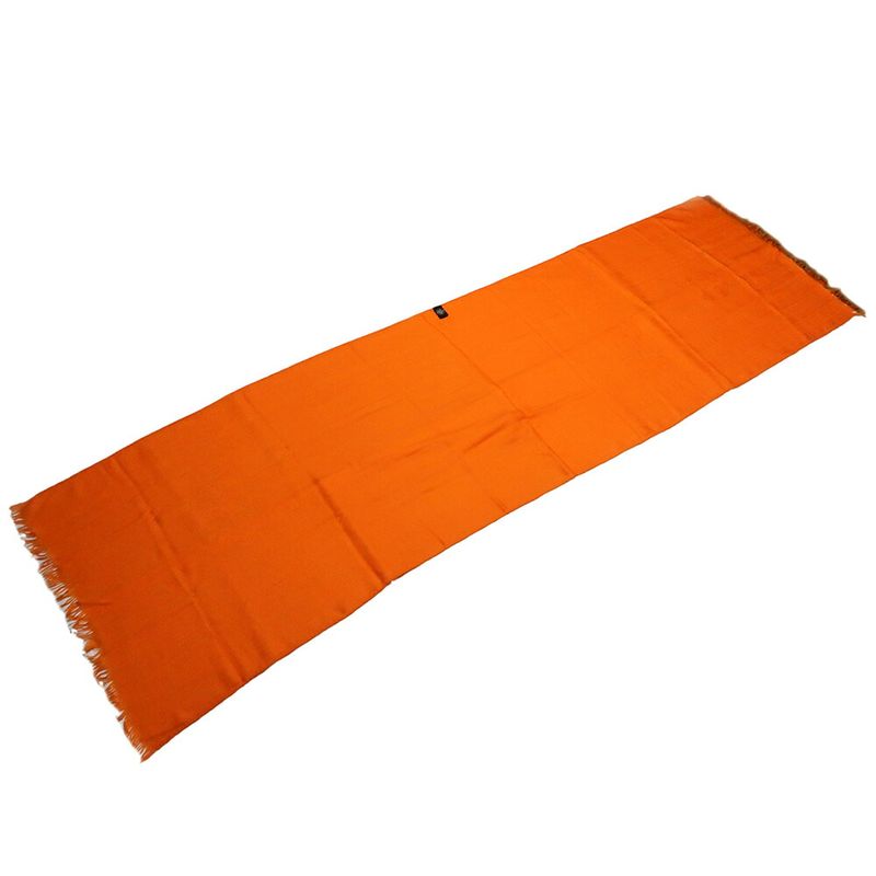 Hermes Shawl Scarf New Libris Cashmere Silk Orange