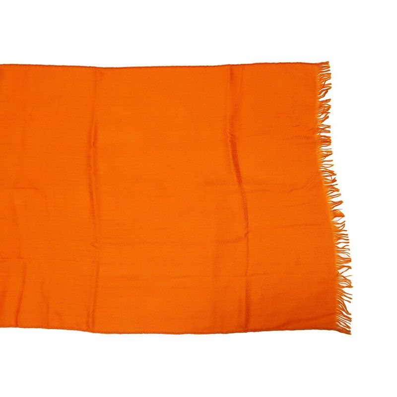 Hermes Shawl Scarf New Libris Cashmere Silk Orange